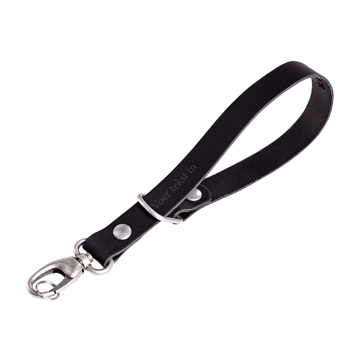Polsband classic black old silver