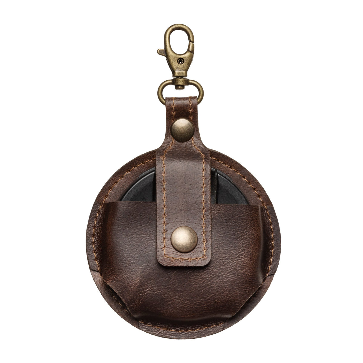 Leren lensdop houder van The Hantler voor fotografen chocolate brown