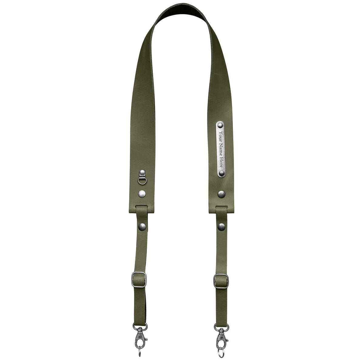 Camera neck strap Army green old silver