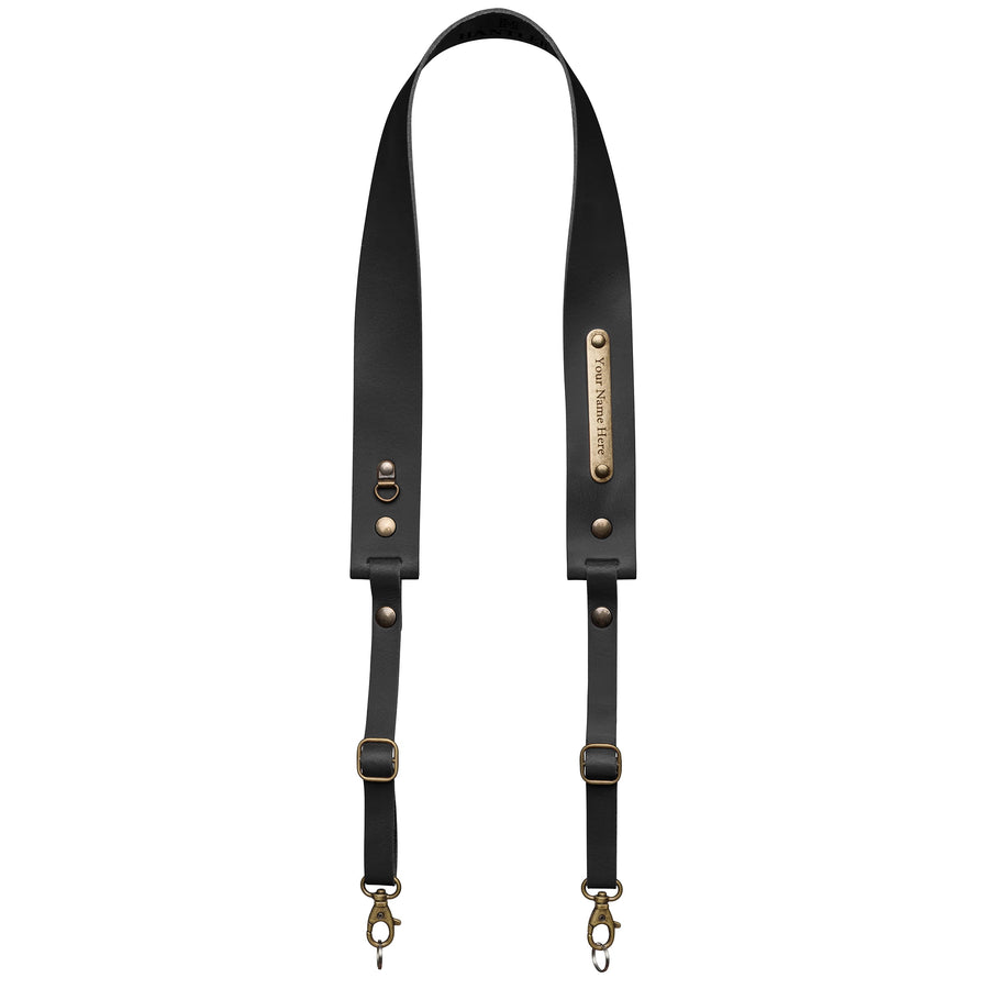 Cameraneckstrap Klassiek zwart messing
