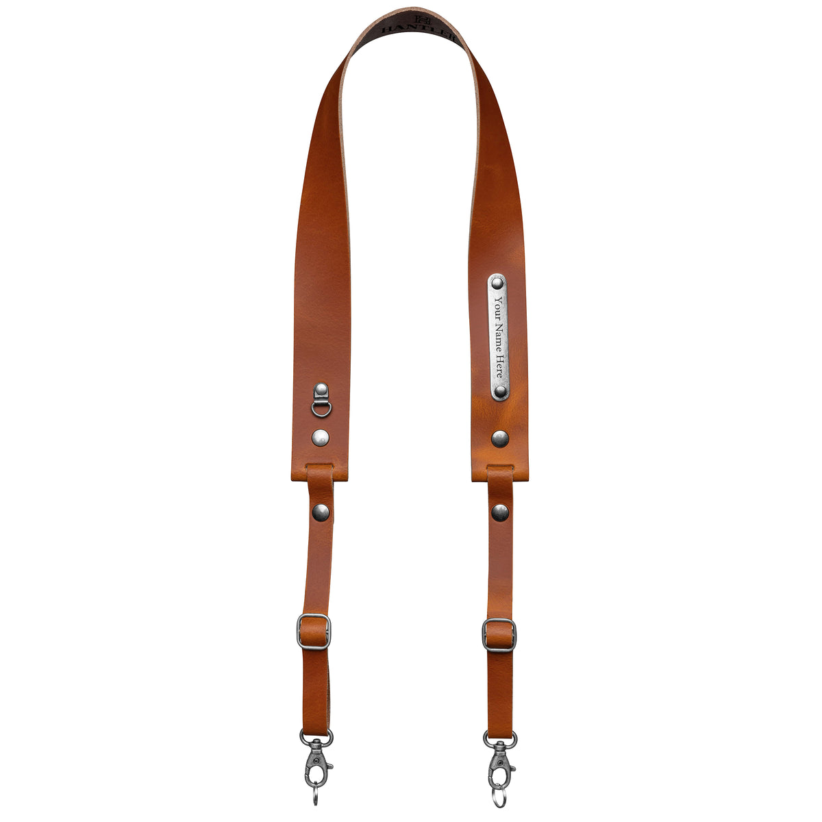 Camera neck strap Chestnut old silver